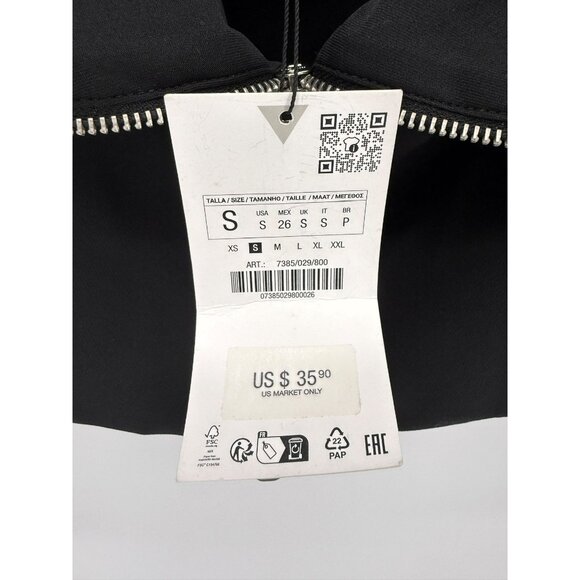 Zara zippered corset top in Black Cropped NEW S - Picture 5 of 7